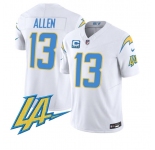 Men's Los Angeles Chargers #13 Keenan Allen White F.U.S.E With LA & 4-Star C Patch Vapor Limited Football Stitched Jersey