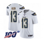 Men's Los Angeles Chargers #13 Keenan Allen White Vapor Untouchable Limited Player 100th Season Football Jersey