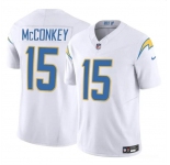 Men's Los Angeles Chargers #15 Ladd McConkey White 2024 F.U.S.E Draft Vapor Limited Football Stitched Jersey