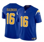 Men's Los Angeles Chargers #16 Casey Bauman Royal 2024 F.U.S.E. Vapor Limited Football Stitched Jersey