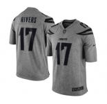 Men's Los Angeles Chargers #17 Philip Rivers Limited Gray Gridiron Football Jersey
