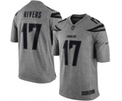 Men's Los Angeles Chargers #17 Philip Rivers Limited Gray Gridiron Football Jersey