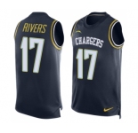 Men's Los Angeles Chargers #17 Philip Rivers Limited Navy Blue Player Name & Number Tank Top Football Jersey