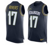 Men's Los Angeles Chargers #17 Philip Rivers Limited Navy Blue Player Name & Number Tank Top Football Jersey