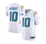Men's Los Angeles Chargers 2022 #10 Justin Herbert White With 2-star C Patch Vapor Untouchable Limited Stitched Jersey