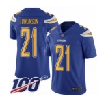 Men's Los Angeles Chargers #21 LaDainian Tomlinson Limited Electric Blue Rush Vapor Untouchable 100th Season Football Jersey