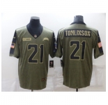 Men's Los Angeles Chargers #21 LaDainian Tomlinson Nike Olive 2021 Salute To Service Limited Player Jersey