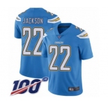 Men's Los Angeles Chargers #22 Justin Jackson Electric Blue Alternate Vapor Untouchable Limited Player 100th Season Football Jersey