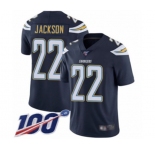 Men's Los Angeles Chargers #22 Justin Jackson Navy Blue Team Color Vapor Untouchable Limited Player 100th Season Football Jersey