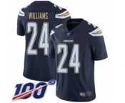 Men's Los Angeles Chargers #24 Trevor Williams Navy Blue Team Color Vapor Untouchable Limited Player 100th Season Football Jersey