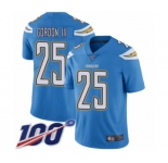 Men's Los Angeles Chargers #25 Melvin Gordon Electric Blue Alternate Vapor Untouchable Limited Player 100th Season Football Jersey