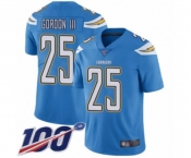 Men's Los Angeles Chargers #25 Melvin Gordon Electric Blue Alternate Vapor Untouchable Limited Player 100th Season Football Jersey