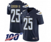 Men's Los Angeles Chargers #25 Melvin Gordon Navy Blue Team Color Vapor Untouchable Limited Player 100th Season Football Jersey