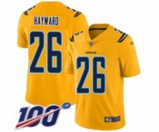 Men's Los Angeles Chargers #26 Casey Hayward Limited Gold Inverted Legend 100th Season Football Jersey