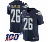 Men's Los Angeles Chargers #26 Casey Hayward Navy Blue Team Color Vapor Untouchable Limited Player 100th Season Football Jersey