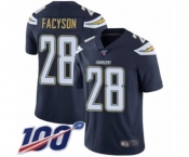 Men's Los Angeles Chargers #28 Brandon Facyson Navy Blue Team Color Vapor Untouchable Limited Player 100th Season Football Jersey