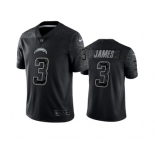 Men's Los Angeles Chargers #3 Derwin James Black Reflective Limited Stitched Football Jersey