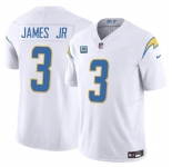 Men's Los Angeles Chargers #3 Derwin James Jr. White 2024 F.U.S.E. With 4-Star C Patch Vapor Untouchable Limited Stitched Jersey