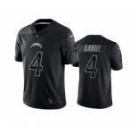 Men's Los Angeles Chargers #4 Chase Daniel Black Reflective Limited Stitched Football Jersey