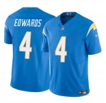 Men's Los Angeles Chargers #4 Gus Edwards Light Blue 2024 F.U.S.E. Vapor Limited Football Stitched Jersey