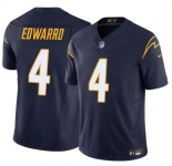 Men's Los Angeles Chargers #4 Gus Edwards Navy 2024 F.U.S.E. Vapor Limited Football Stitched Jersey