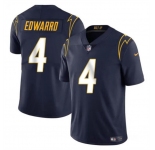 Men's Los Angeles Chargers #4 Gus Edwards Navy Vapor Limited Football Stitched Jersey