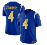 Men's Los Angeles Chargers #4 Gus Edwards Royal Vapor Limited Football Stitched Jersey