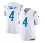 Men's Los Angeles Chargers #4 Gus Edwards White Vapor Limited Football Stitched Jersey