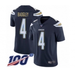 Men's Los Angeles Chargers #4 Michael Badgley Navy Blue Team Color Vapor Untouchable Limited Player 100th Season Football Jersey