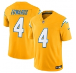 Men's Los Angeles Chargers #4 Taylor Heinicke Gold 2025 F.U.S.E. Alternate Vapor Limited Football Stitched Jersey