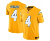 Men's Los Angeles Chargers #4 Taylor Heinicke Gold 2025 F.U.S.E. Alternate Vapor Limited Football Stitched Jersey