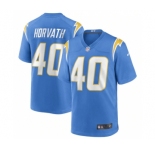 Men's Los Angeles Chargers #40 Zander Horvath 2022 Blue Stitched Football Game Jersey