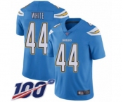 Men's Los Angeles Chargers #44 Kyzir White Electric Blue Alternate Vapor Untouchable Limited Player 100th Season Football Jersey