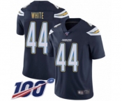 Men's Los Angeles Chargers #44 Kyzir White Navy Blue Team Color Vapor Untouchable Limited Player 100th Season Football Jersey