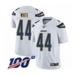 Men's Los Angeles Chargers #44 Kyzir White Vapor Untouchable Limited Player 100th Season Football Jersey