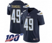 Men's Los Angeles Chargers #49 Drue Tranquill Navy Blue Team Color Vapor Untouchable Limited Player 100th Season Football Jersey