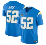 Men's Los Angeles Chargers #52 Khalil Mack Blue 2025 F.U.S.E With 4-Star C Patch Vapor Limited Stitched Football Jersey