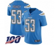 Men's Los Angeles Chargers #53 Mike Pouncey Electric Blue Alternate Vapor Untouchable Limited Player 100th Season Football Jersey