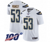 Men's Los Angeles Chargers #53 Mike Pouncey White Vapor Untouchable Limited Player 100th Season Football Jersey