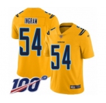 Men's Los Angeles Chargers #54 Melvin Ingram Limited Gold Inverted Legend 100th Season Football Jersey