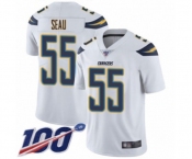 Men's Los Angeles Chargers #55 Junior Seau White Vapor Untouchable Limited Player 100th Season Football Jersey