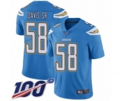 Men's Los Angeles Chargers #58 Thomas Davis Sr Electric Blue Alternate Vapor Untouchable Limited Player 100th Season Football Jersey