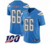Men's Los Angeles Chargers #66 Dan Feeney Electric Blue Alternate Vapor Untouchable Limited Player 100th Season Football Jersey