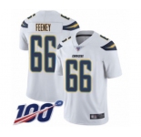 Men's Los Angeles Chargers #66 Dan Feeney White Vapor Untouchable Limited Player 100th Season Football Jersey