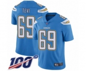 Men's Los Angeles Chargers #69 Sam Tevi Electric Blue Alternate Vapor Untouchable Limited Player 100th Season Football Jersey