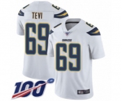 Men's Los Angeles Chargers #69 Sam Tevi White Vapor Untouchable Limited Player 100th Season Football Jersey