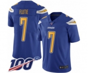 Men's Los Angeles Chargers #7 Doug Flutie Limited Electric Blue Rush Vapor Untouchable 100th Season Football Jersey