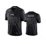 Men's Los Angeles Chargers #70 Rashawn Slater Black Reflective Limited Stitched Football Jersey