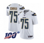 Men's Los Angeles Chargers #75 Michael Schofield White Vapor Untouchable Limited Player 100th Season Football Jersey