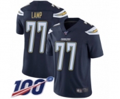 Men's Los Angeles Chargers #77 Forrest Lamp Navy Blue Team Color Vapor Untouchable Limited Player 100th Season Football Jersey